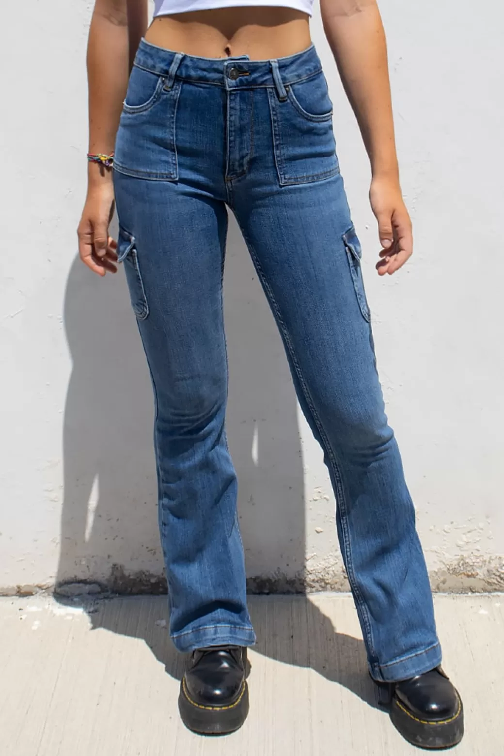 Online Flared pockets jeans Denim