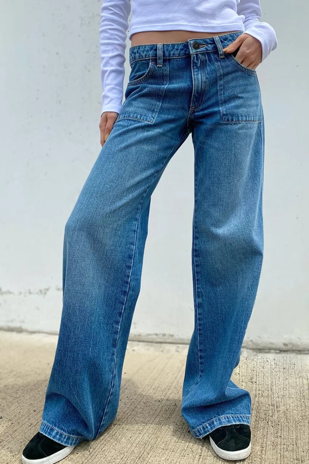 Cheap Low waist straight jeans Denim