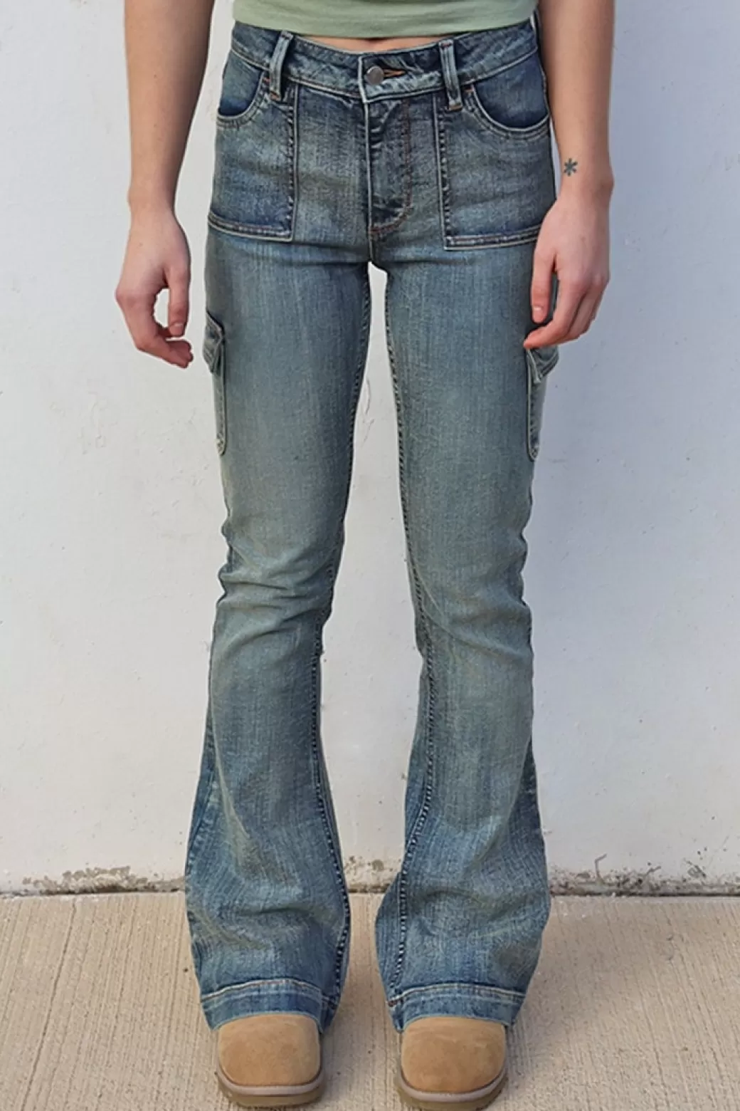 New Pockets flared jeans Denim