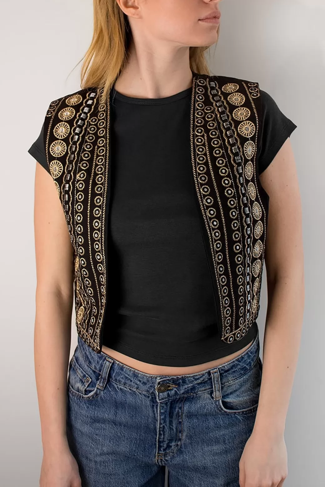 Hot Vest with embroidery Tops